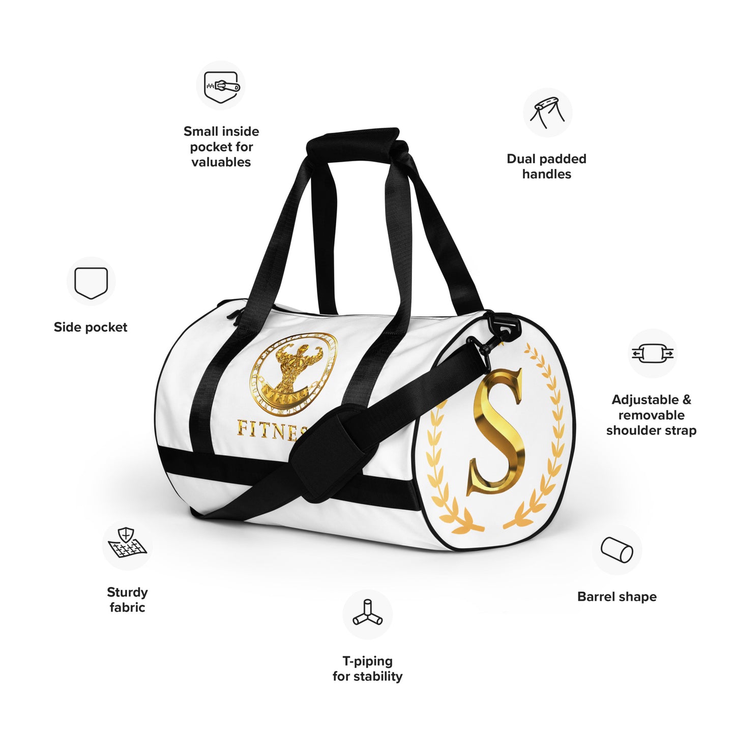 All-over print gym bag,Strong Fitness