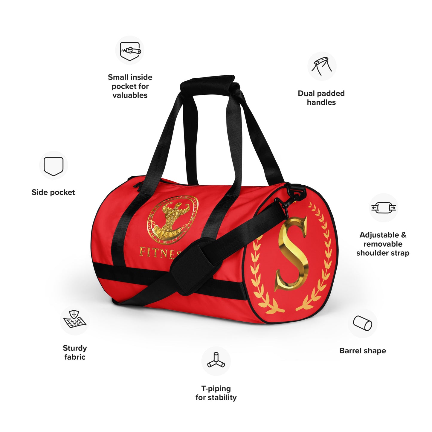 All-over print gym bag,Strong Fitness