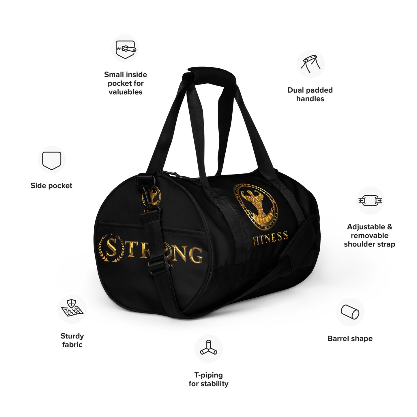 All-over print gym bag,Strong Fitness