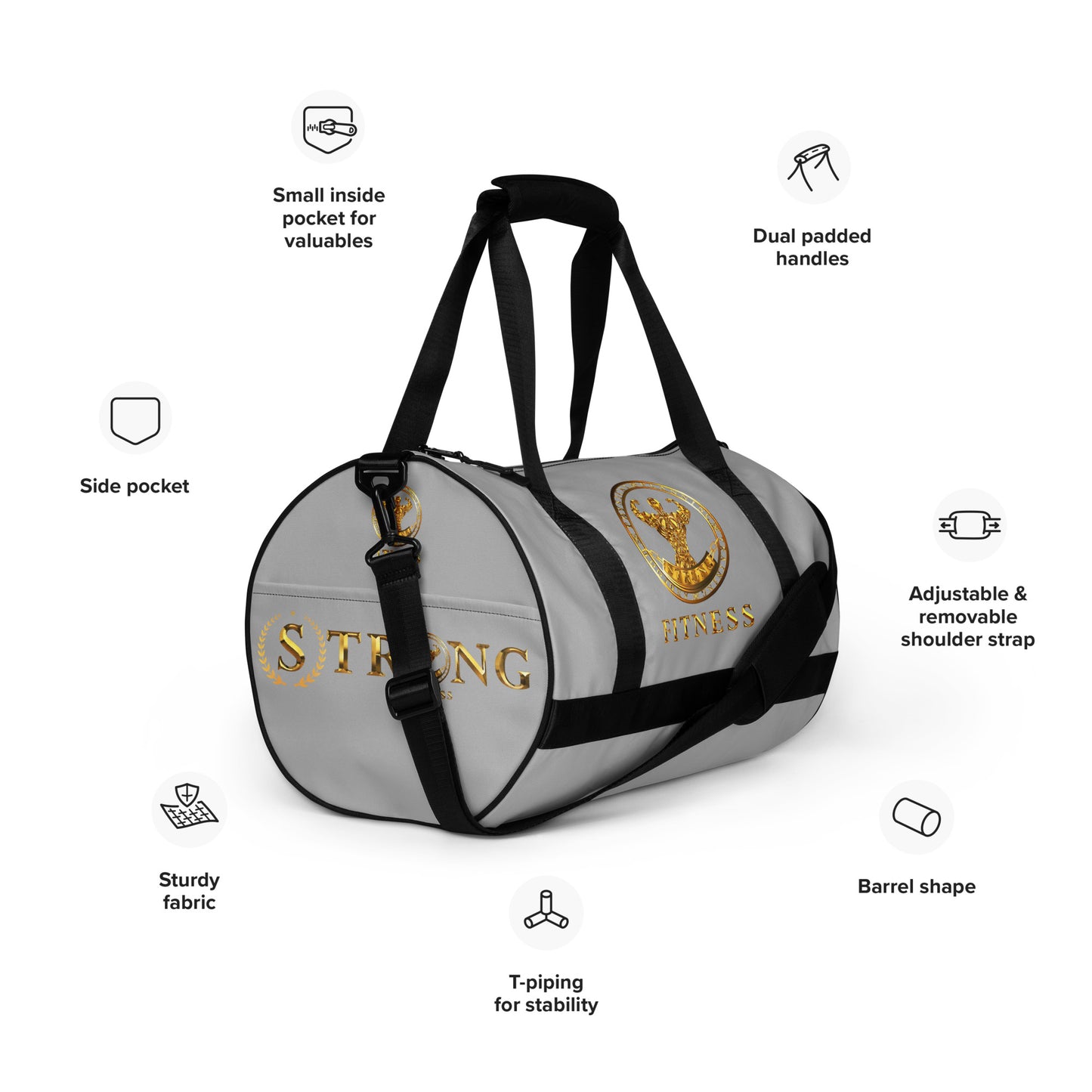 All-over print gym bag,Strong Fitness