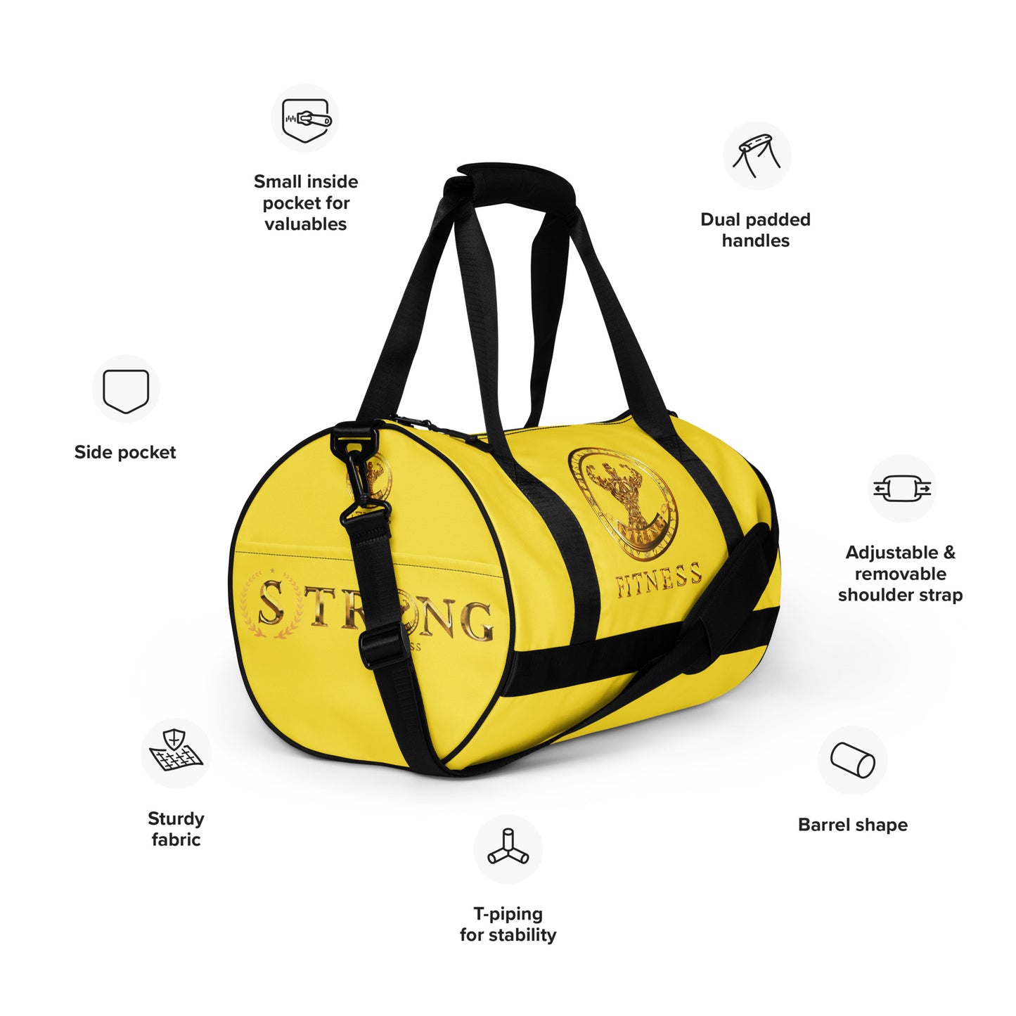 All-over print gym bag,Strong Fitness