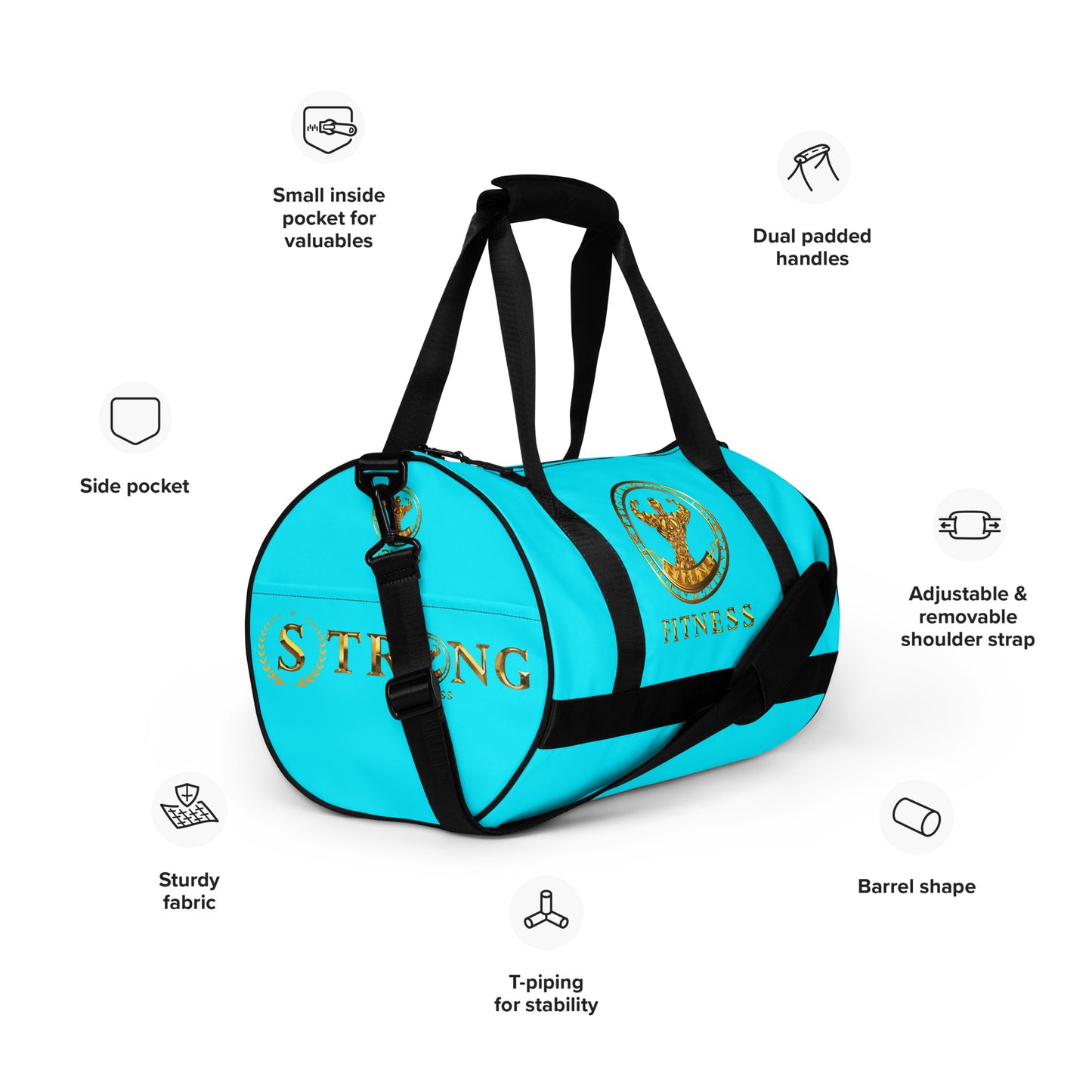 All-over print gym bag,Strong Fitness