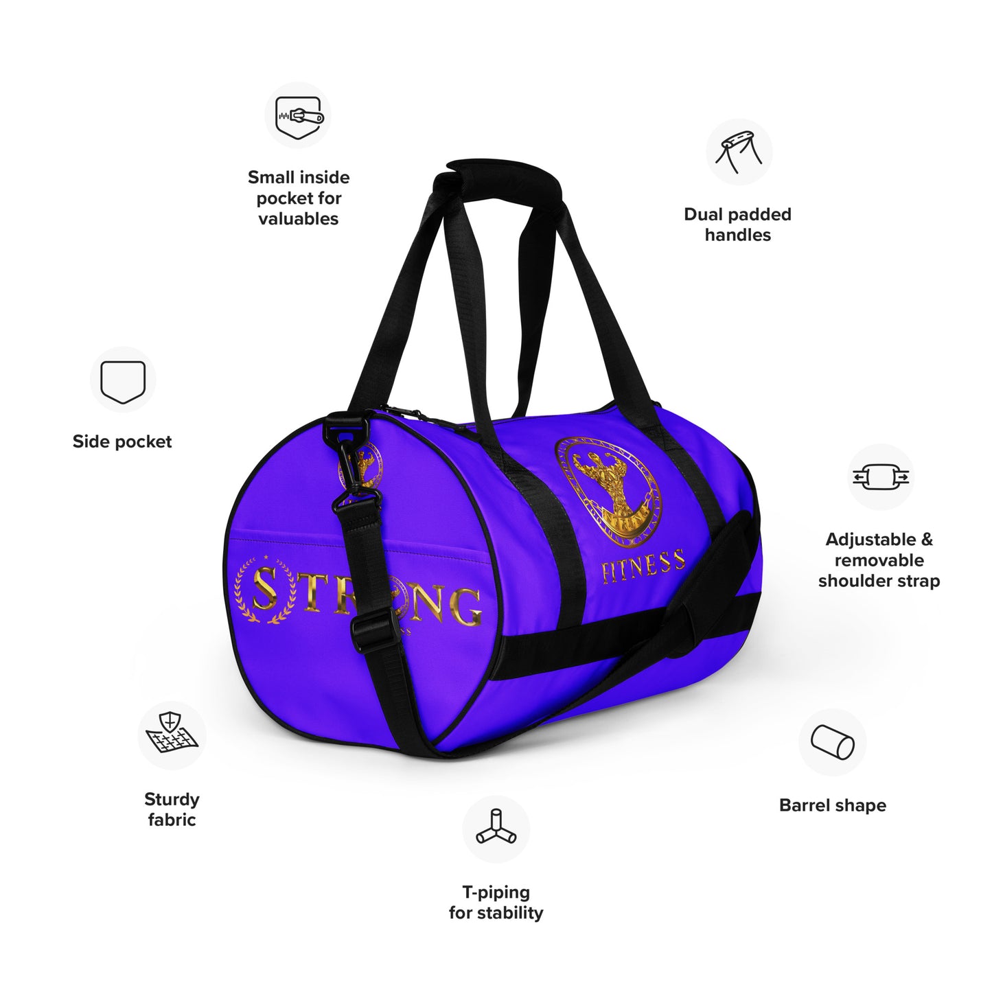 All-over print gym bag,Strong Fitness