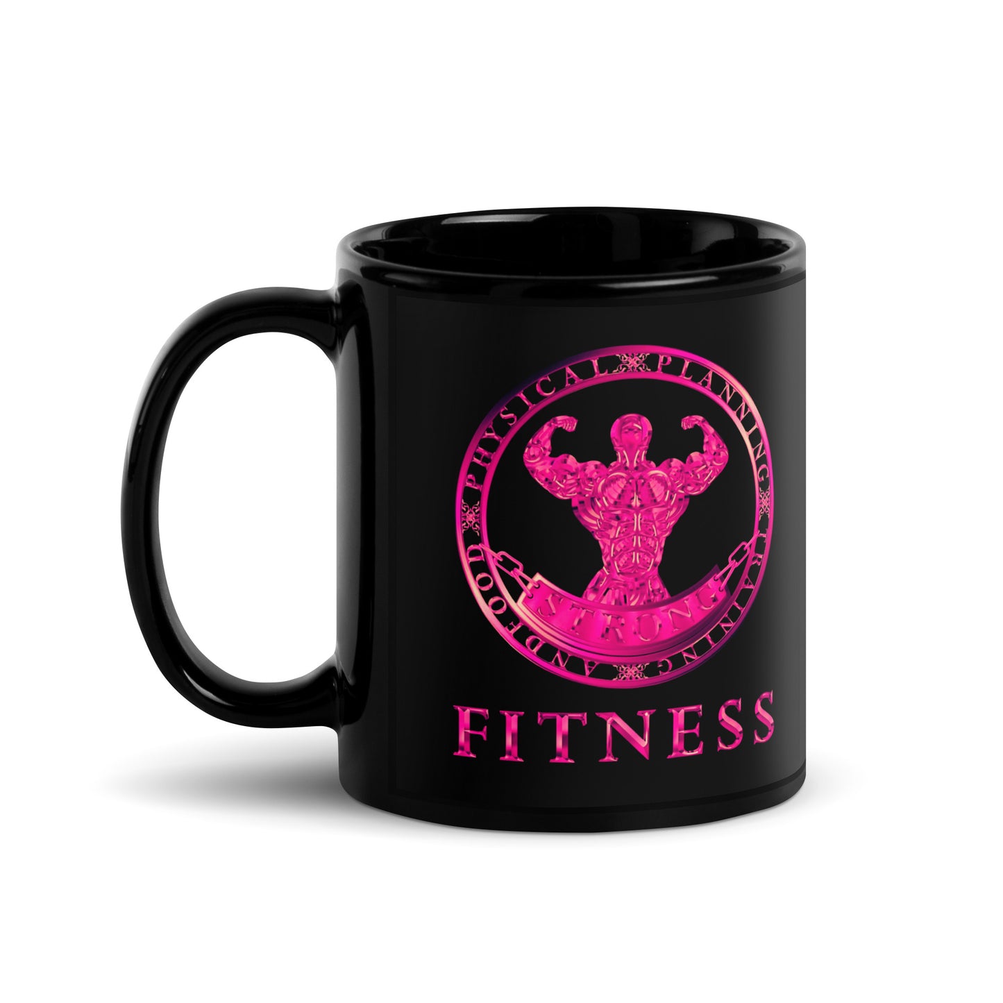 Black Glossy Mug,Strong Fitness