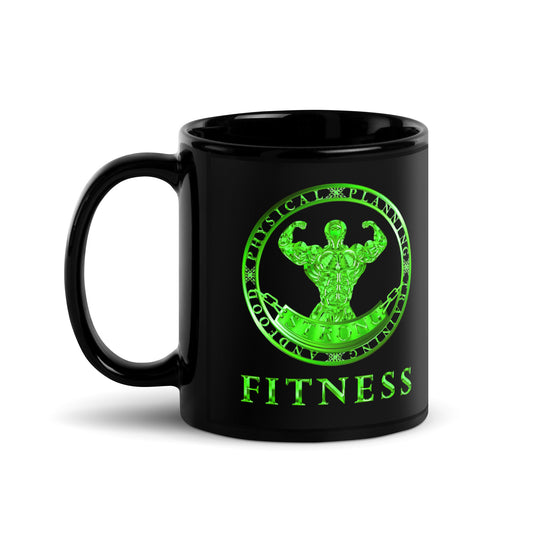 Black Glossy Mug,Strong Fitness