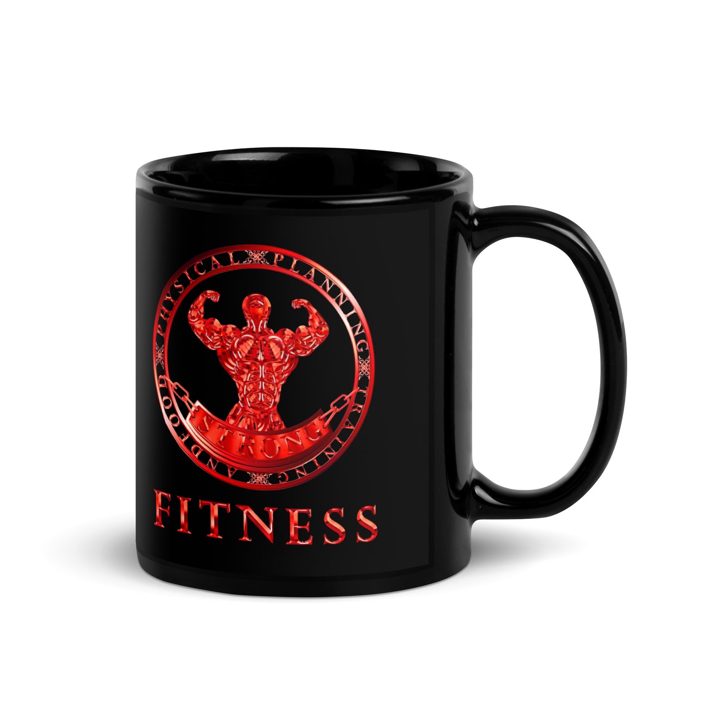 Black Glossy Mug,Strong Fitness