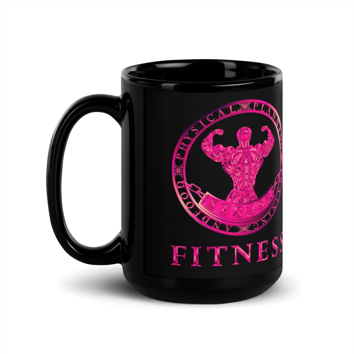 Black Glossy Mug,Strong Fitness