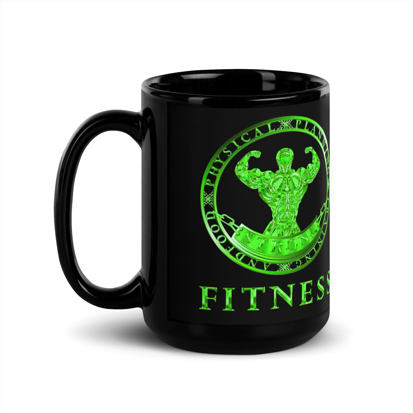 Black Glossy Mug,Strong Fitness