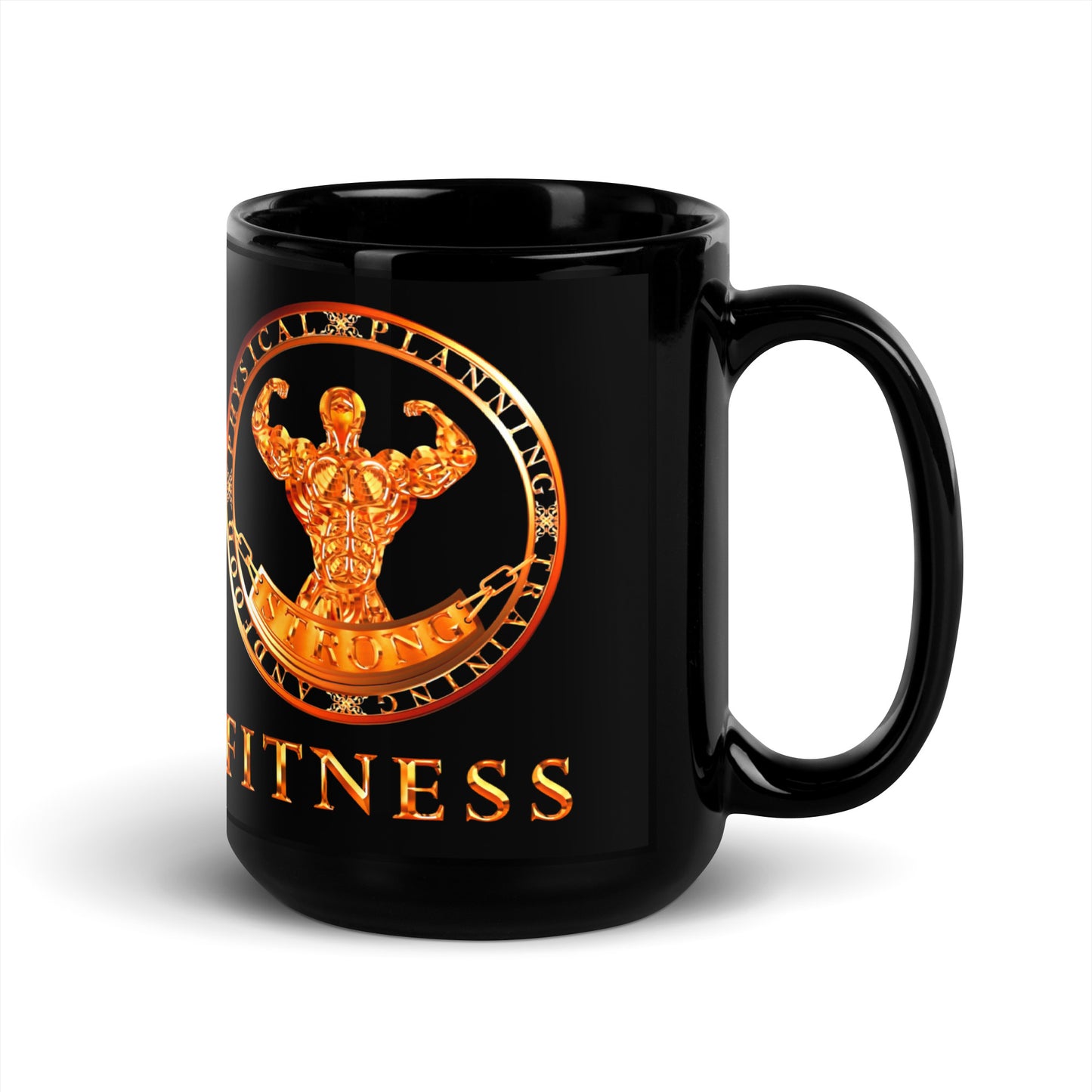 Black Glossy Mug,Strong Fitness