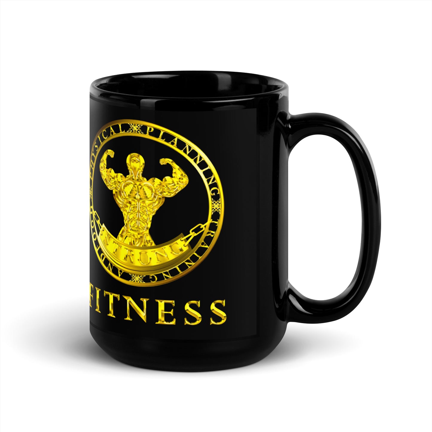 Black Glossy Mug,Strong Fitness