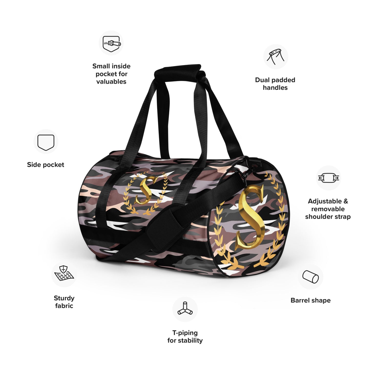 All-over print gym bag