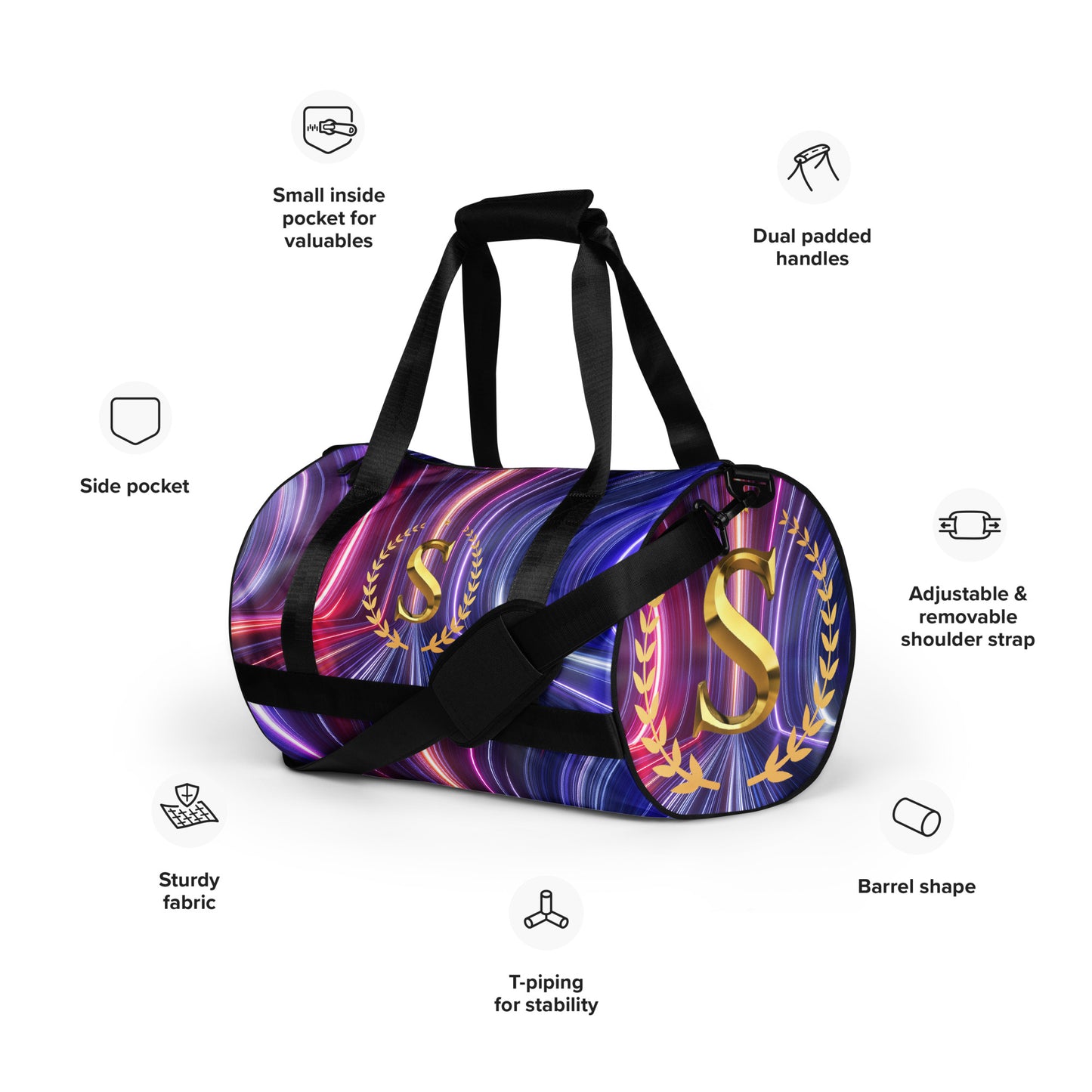 All-over print gym bag