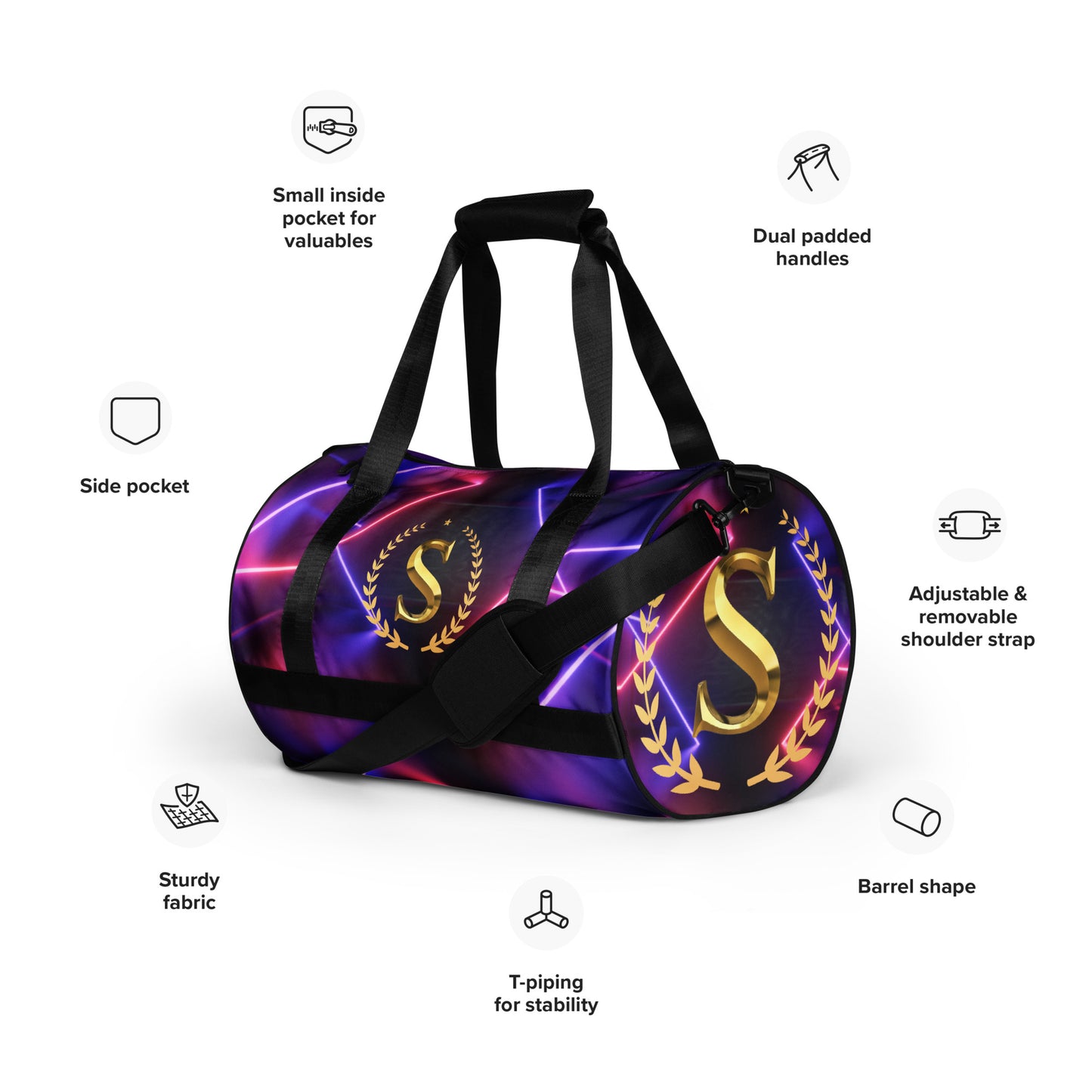 All-over print gym bag