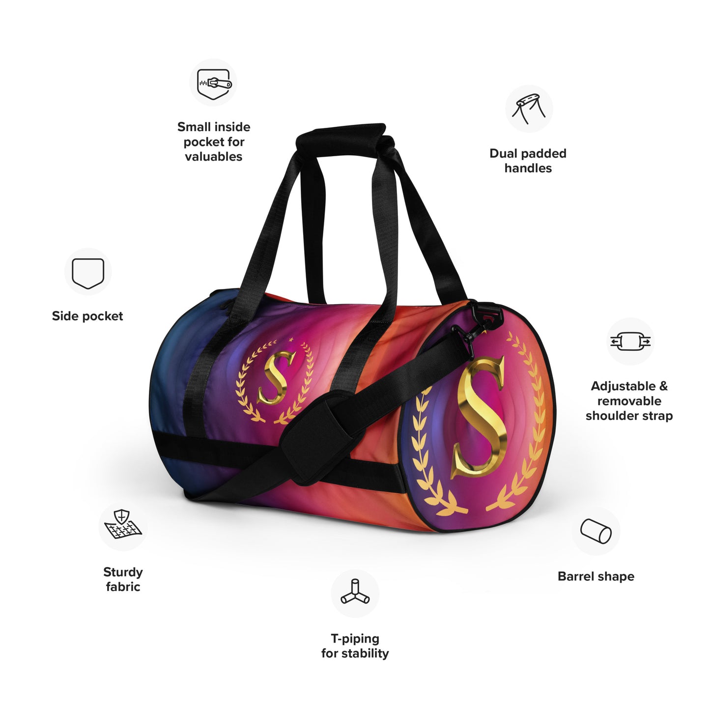 All-over print gym bag