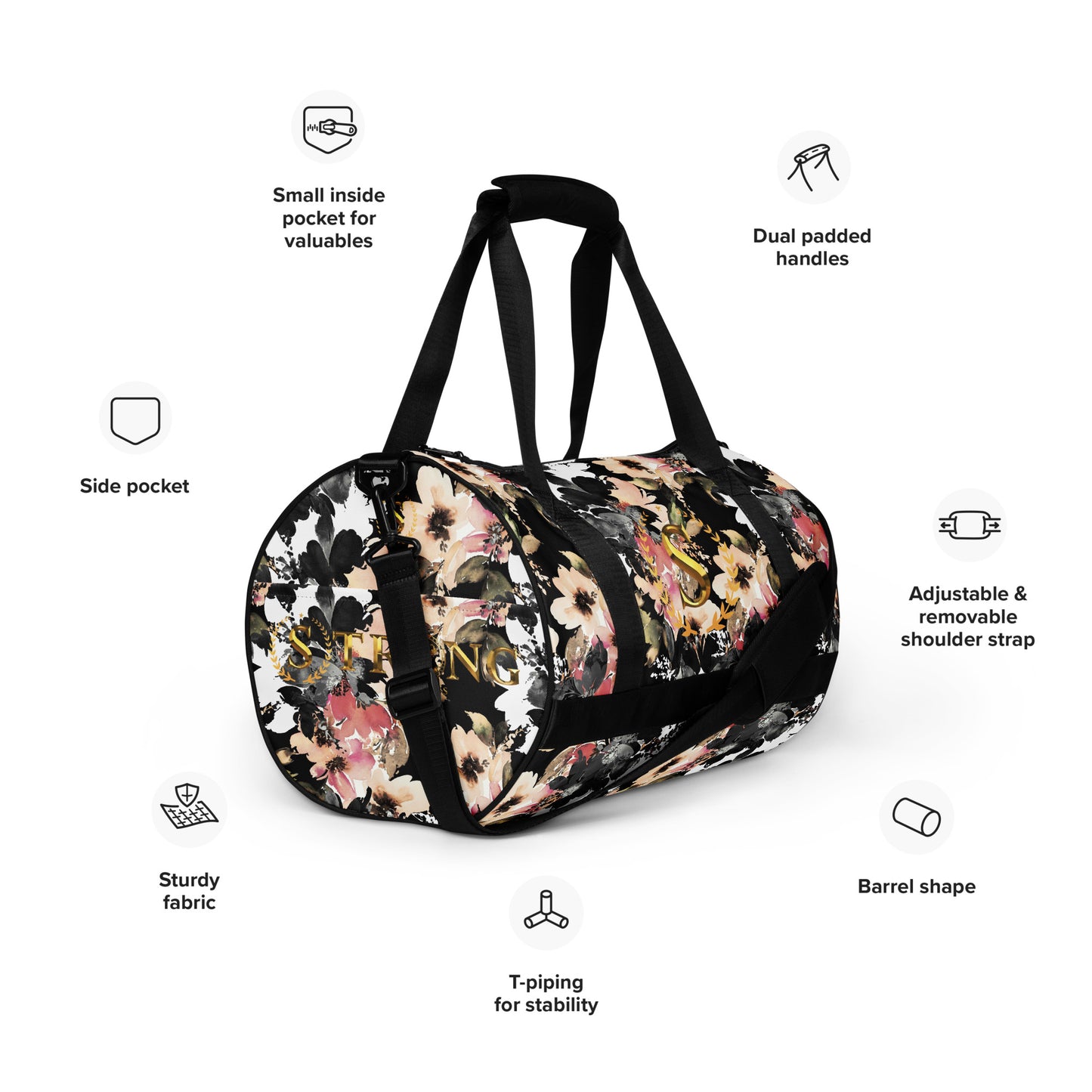 All-over print gym bag