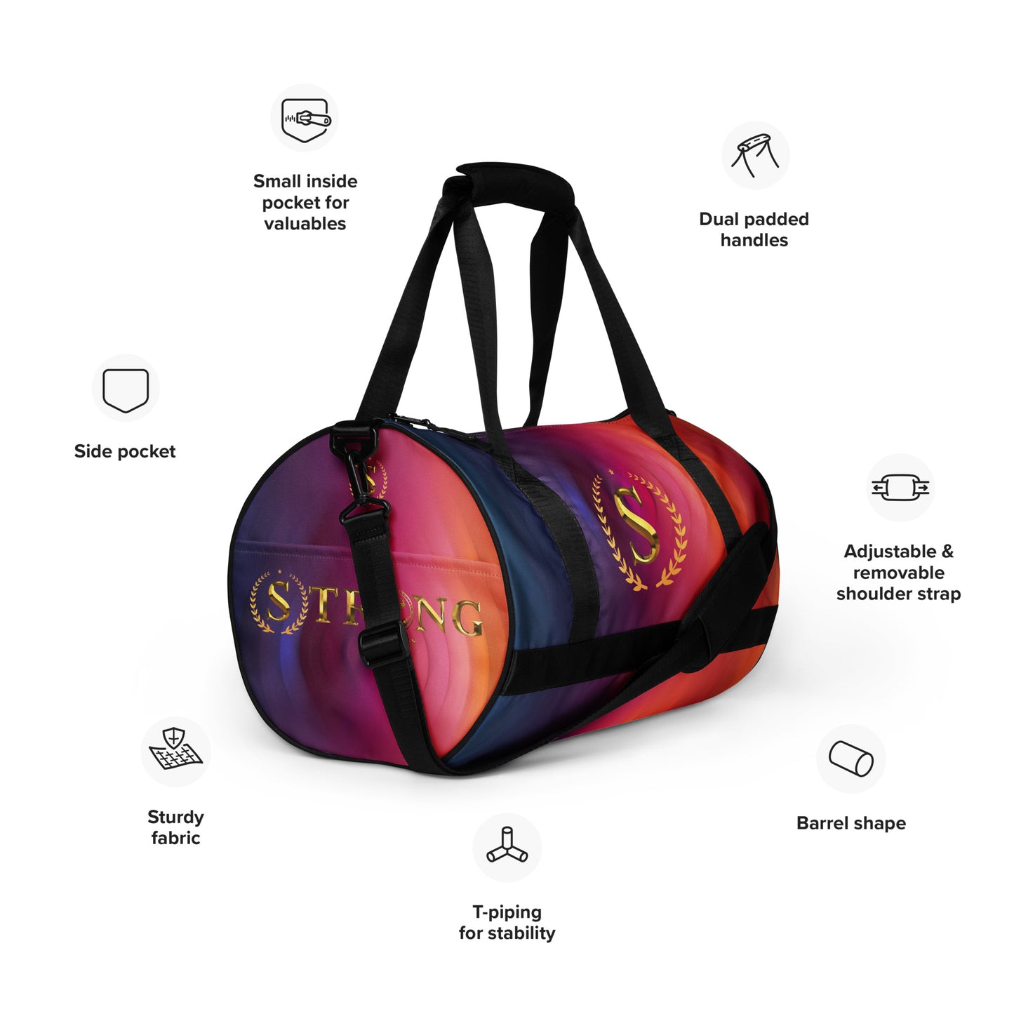 All-over print gym bag