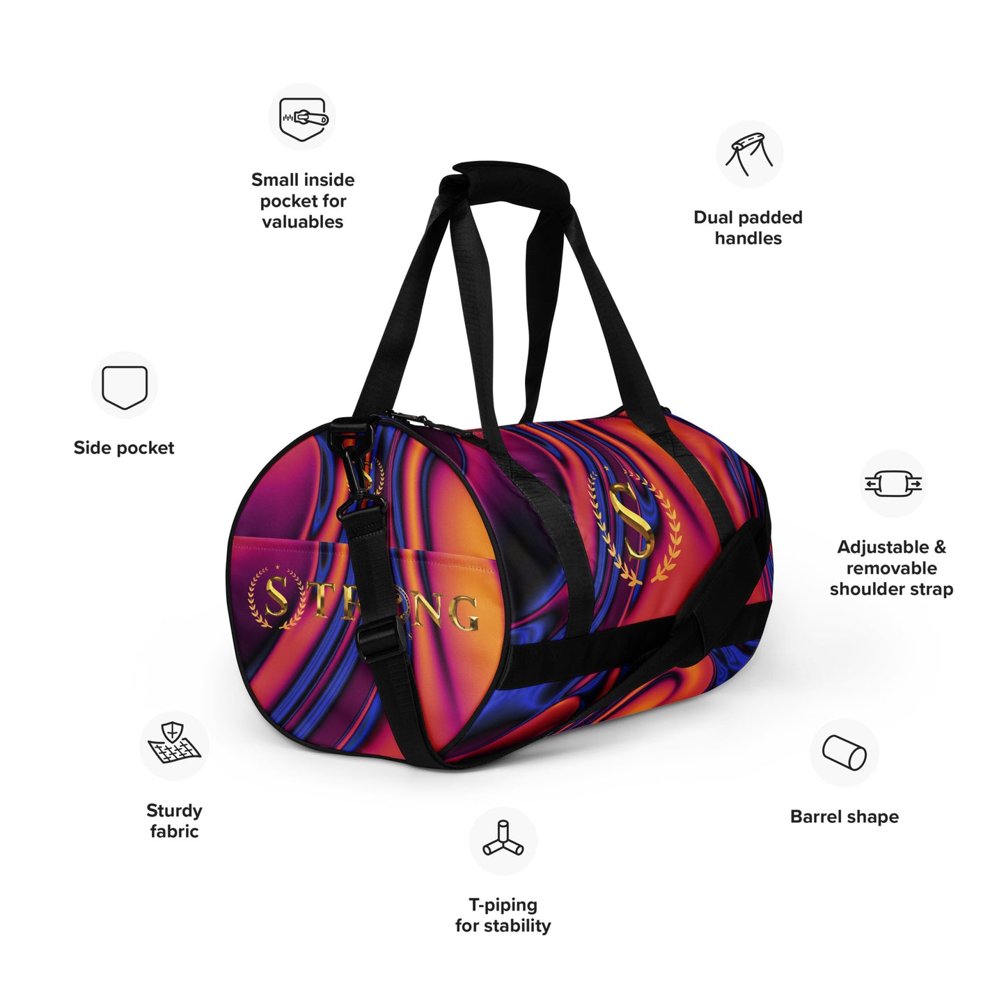 All-over print gym bag